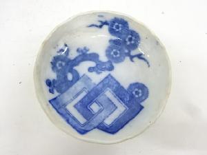 古伊万里　瀬戸印判手　唐松小皿